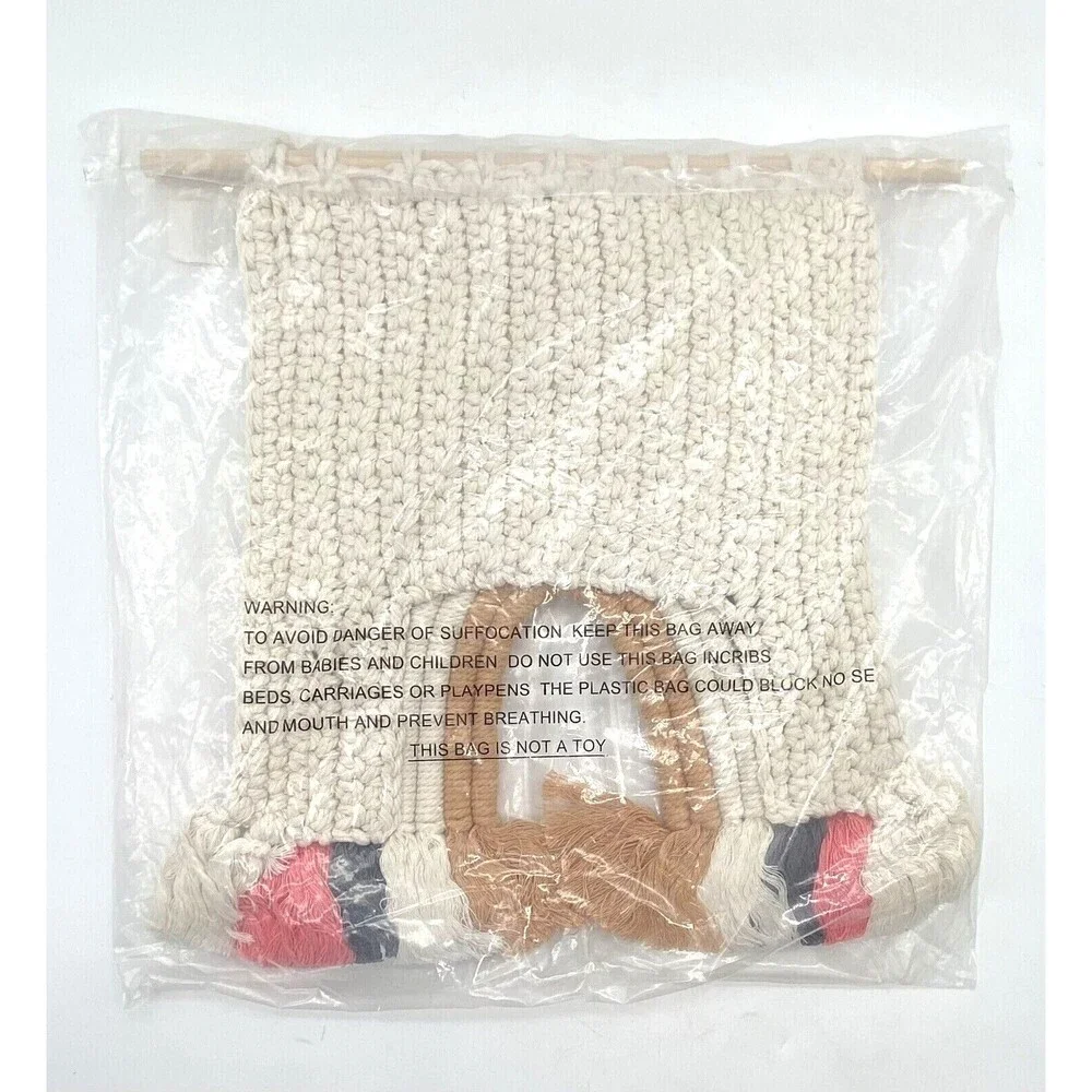 Cloud Island Woven Boho Rainbow Macrame Tapestry Wall Hanging Decor - NEW SEALED